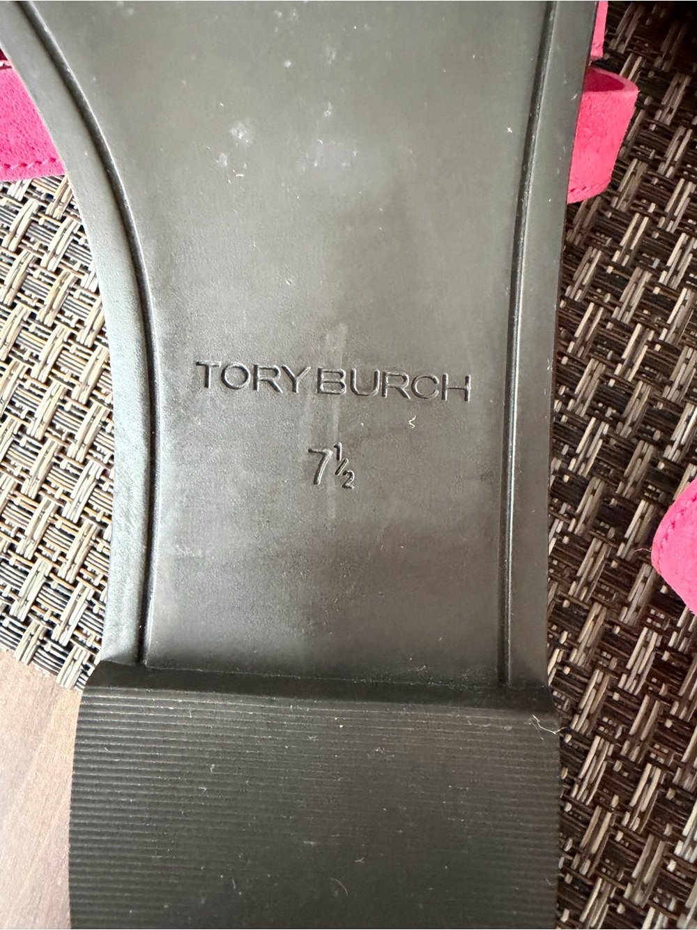 Tory Burch Ines Slide Fuchsia Suede size 7.5 - Picture 8 of 10